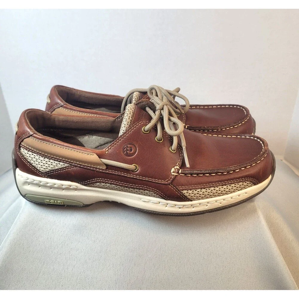 Dunham Men's Captain Brown Leather Vented Boat 8.5 Shoes MCN410BR Excellent